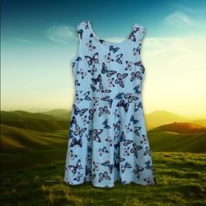 Blue stripe butterfly dress